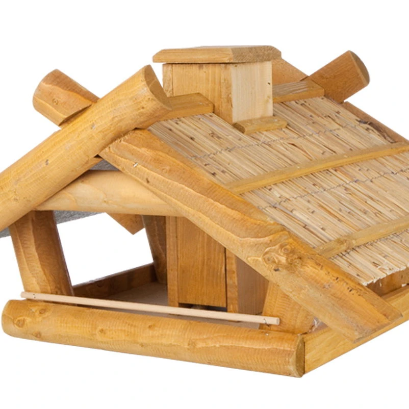 Vogelhaus Mit Strohdach Und Futterkamin 2 Vogelhaus Mit Strohdach Und Futterkamin – Bild 2