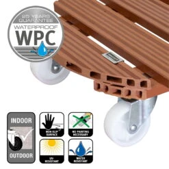 Multi Roller WPC, 150 Kg Tragkraft, Ca. 39 X 39 X 11 Cm -Naturgrün Verkaufsgeschäft 0920600467 multi roller wpc terracotta 5 116651