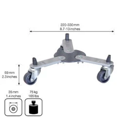 Multi Roller Sun City, Tragkraft 75 Kg, Stahl, Ca. 6 X 26,5-37,5 Cm -Naturgrün Verkaufsgeschäft 0920600493 multi roller suncity small 4 116676