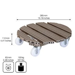 Multi Roller WPC, Tragkraft 150 Kg, Taupe, Ca. 11 X 39 X 39 Cm -Naturgrün Verkaufsgeschäft 0920600508 multi roller wpc taupe 4 116700