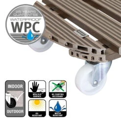 Multi Roller WPC, Tragkraft 150 Kg, Taupe, Ca. 11 X 39 X 39 Cm -Naturgrün Verkaufsgeschäft 0920600508 multi roller wpc taupe 5 116699