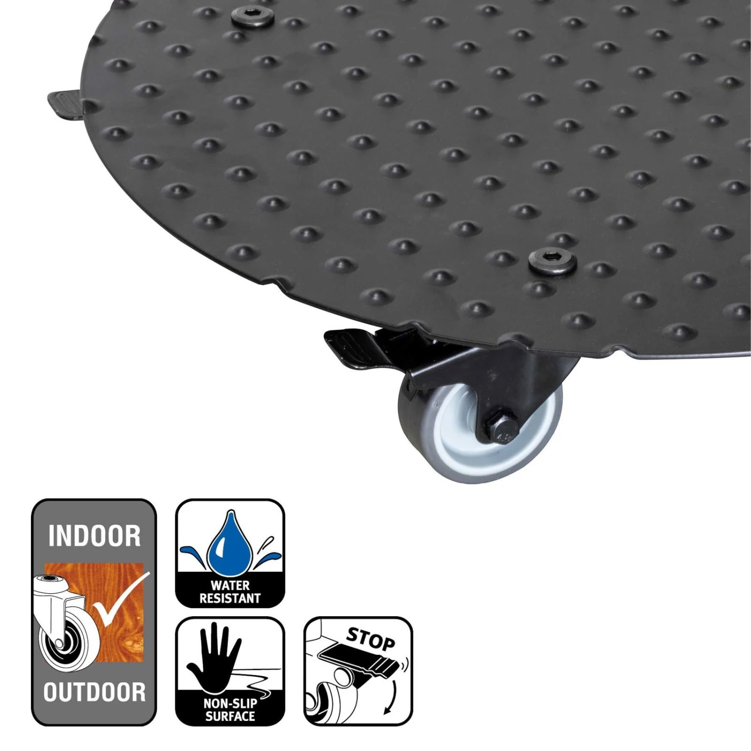 Pflanzenroller 'Alaska', Tragkraft 150 Kg, Anthrazit, Alu, 7 X 38 X 38 Cm 3 Pflanzenroller 'Alaska', Tragkraft 150 Kg, Anthrazit, Alu, 7 X 38 X 38 Cm – Bild 3