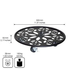 Pflanzenroller GH0936/0937, Tragkraft 100 Kg, Schwarz, Ø 30 Cm -Naturgrün Verkaufsgeschäft 0920600520 pflanzenroller 4 116742