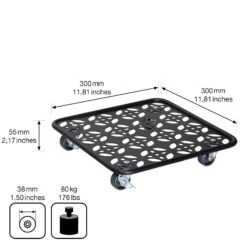 Pflanzenroller GH0936/0937, Tragkraft 80 Kg, Schwarz, Ø 30 Cm -Naturgrün Verkaufsgeschäft 0920600521 pflanzenroller 4 116748