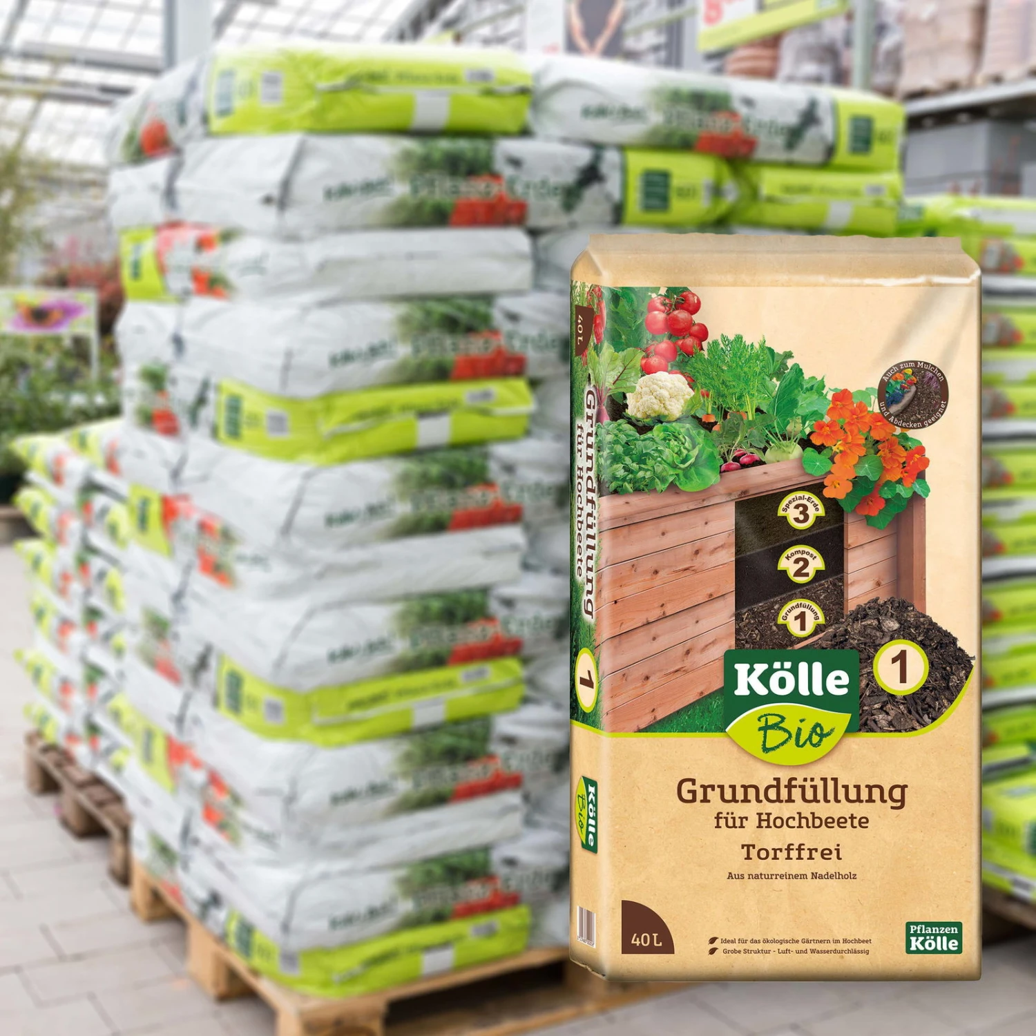 Hochbeet-Grundfüllung, 1800l, 45 Sack à 40 L, Ohne Zusätzliche Versandkosten 1 Hochbeet-Grundfüllung, 1800l, 45 Sack à 40 L, Ohne Zusätzliche Versandkosten