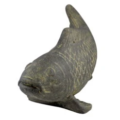 Fisch Geschnitzt, Grau, Gefärbt, Steinguss, 16 X 40 X 13 Cm -Naturgrün Verkaufsgeschäft 0980305689 Fisch 40cm Stein geschnitzt 3 100484