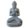 Buddha Sitzend, Grau, Steinguss, 45 X 30 X 23 Cm