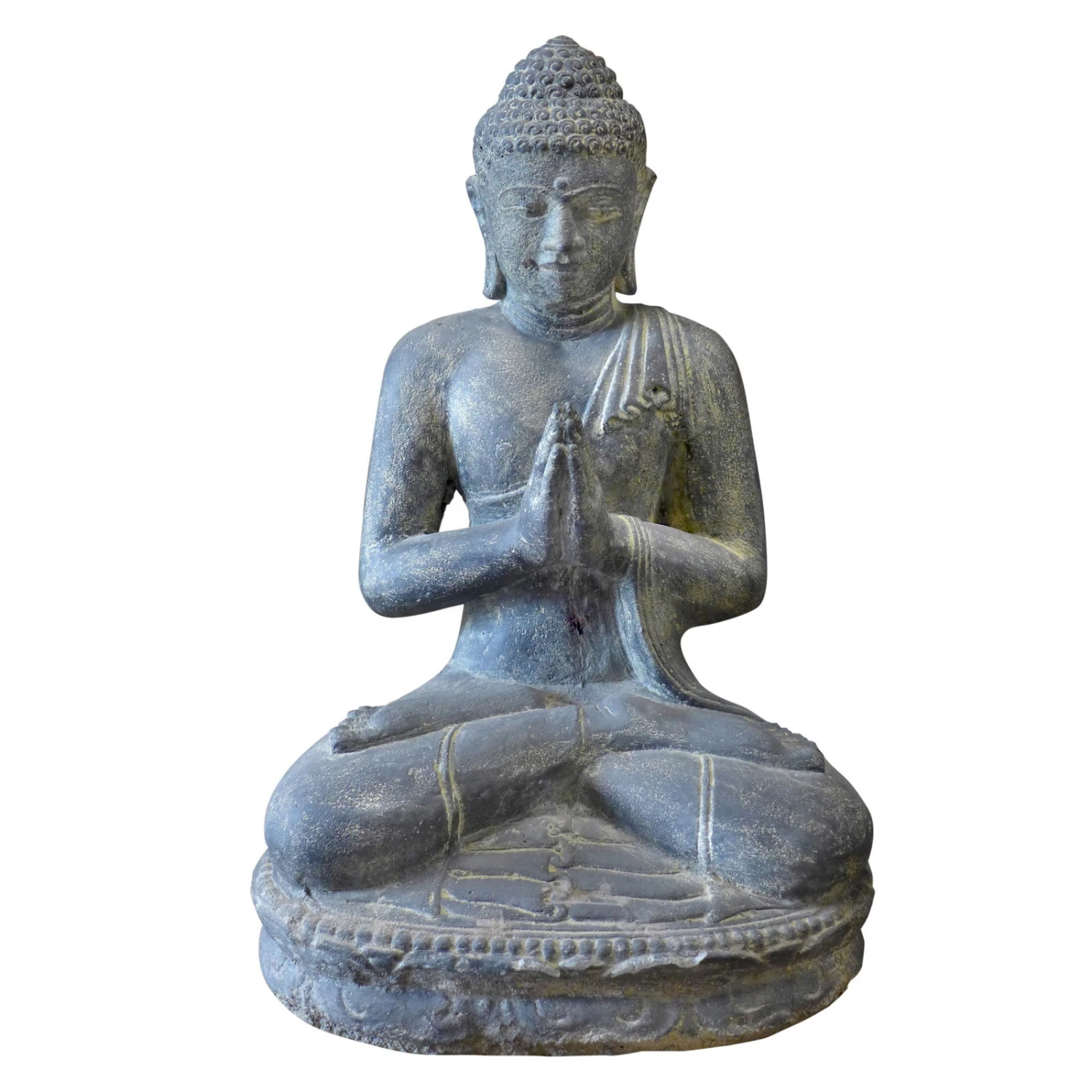 Buddha Sitzend, Grau, Steinguss, 45 X 30 X 23 Cm 1 Buddha Sitzend, Grau, Steinguss, 45 X 30 X 23 Cm
