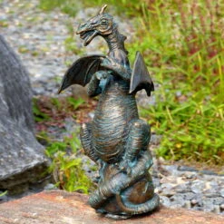 Rottenecker Bronze-Drache Mit Walnuss, Wasserspeiend, 29 X 19 X 11 Cm -Naturgrün Verkaufsgeschäft 0980306260 Drache mit Walnuss H29xB19xL11cm1 75588