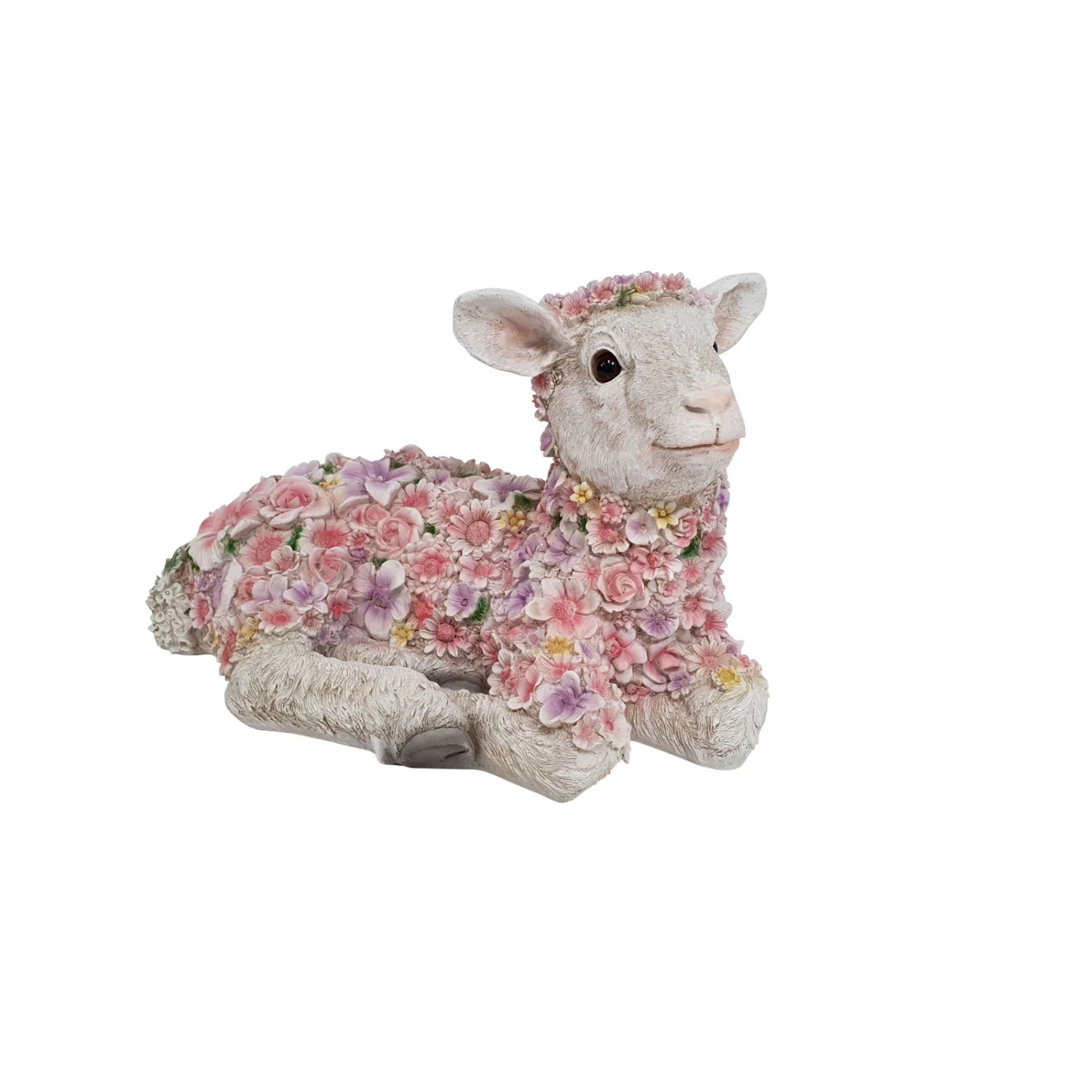 Dekofigur Blumenschaf Liegend, Weiß/rosa, 22 X 41 X 22 Cm 1 Dekofigur Blumenschaf Liegend, Weiß/rosa, 22 X 41 X 22 Cm