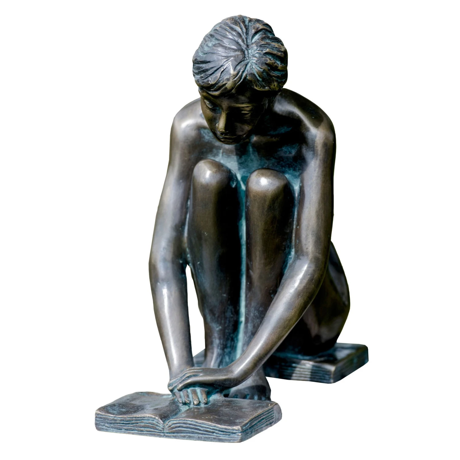 Mädchen Lesend, Iris, Braun, Bronze, H 25 X B12 X T20 Cm 2 Mädchen Lesend, Iris, Braun, Bronze, H 25 X B12 X T20 Cm – Bild 2