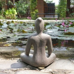 Steinguss Gartenornament 'Yoga', Natur, 26 X 18 X 31 Cm -Naturgrün Verkaufsgeschäft 0980306816 steinguss gartenornament yoga 4 123352