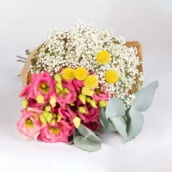 Gemischter Blumenbund 'Farbenspiel' Inkl. Gratis Grußkarte -Naturgrün Verkaufsgeschäft 1025700009 DIY Mixbund Farbenspiel Lisianthus Gypso Euka Craspedia 1 94533