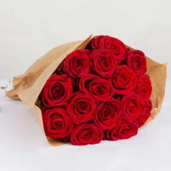 Blumenbund Mit Rosen 'Red Naomi', 15er-Bund, Rot, Inkl. Gratis Grußkarte -Naturgrün Verkaufsgeschäft 1045500003 Rose Red Naomi 15er Bund 60cm 1 85334