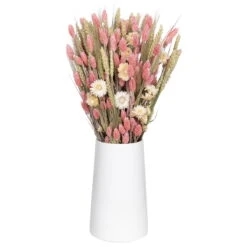 Weißer Trockenstrauß & Rosa Glanzgras, 3er-Set, Länge Ca. 55 - 70 Cm -Naturgrün Verkaufsgeschäft 1055300004 Trockenstrauss weiss Phalaris rosa 1 83167