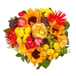 Blumenstrauß 'Sommerabend' Inkl. Gratis Grußkarte -Naturgrün Verkaufsgeschäft 1110600041 Sommer Orange D33cm 2 6660