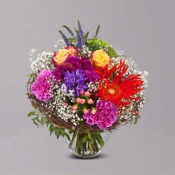 Blumenstrauß 'Happy Birthday!' Inkl. Gratis Grußkarte -Naturgrün Verkaufsgeschäft 1110600043 Happy Birthday grau 103421