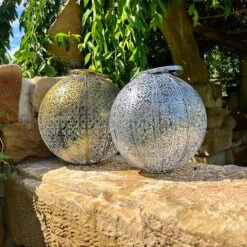 Kölle Solarlaterne Giant Damast, Gold Matt, Höhe 39 Cm, Ø 37 Cm -Naturgrün Verkaufsgeschäft 2950100471 2950100470 Damast 2 113715