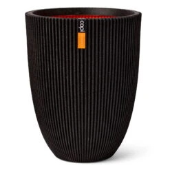 Pflanzvase 'Groove', Schwarz