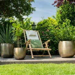 Pflanzgefäß 'Rowen', Gold, Ø 42 X H 41 Cm -Naturgrün Verkaufsgeschäft 3210801621 3210801622 3210801623 Pflanzgefaess Rowen gold 3 114984