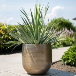 Pflanzgefäß 'Rowen', Gold, Ø 42 X H 41 Cm