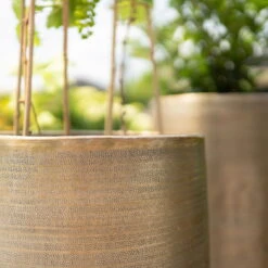 Pflanzgefäß 'Rowen', Gold, Ø 41 X H 72 Cm -Naturgrün Verkaufsgeschäft 3210801630 3210801631 3210801632 3210801633 Pflanzgefaess Rowen gold 3 115016