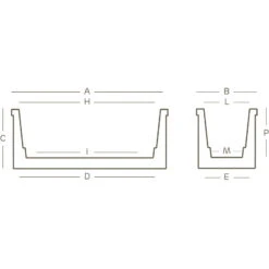 Euro 3 Plast Pflanzkübel "Tere" Terra, Ca. 45 Cm, Erdvol. 51 L -Naturgrün Verkaufsgeschäft 3230100450 3230100451 Pflanzkasten Tere technische Zeichnung 111257