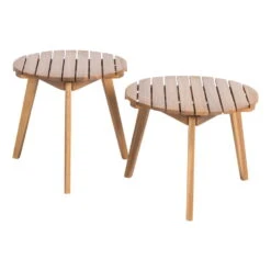 Hocker/Beistelltisch FSC®-Akazienholz Rund Ø Ca. 50 Cm, Höhe 40 Cm -Naturgrün Verkaufsgeschäft 3910201566 Hocker Beistelltisch Koelle 50cm rund 40cm FSC Akazie 02 48041