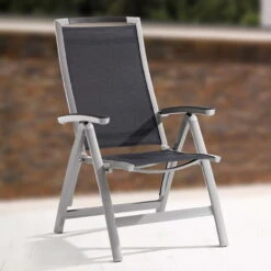 Sieger Exklusiv Klappsessel Trento Graphit, Bezug Grau -Naturgrün Verkaufsgeschäft 3910302206 Klappsessel Trento graphit Bezug grau 02 39753