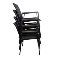 Stapelsessel, Schwarz, Ca. 86 X 66 X 56 Cm -Naturgrün Verkaufsgeschäft 3910302656 Alu Sessel schwarz Textilen schwarz 8 102330