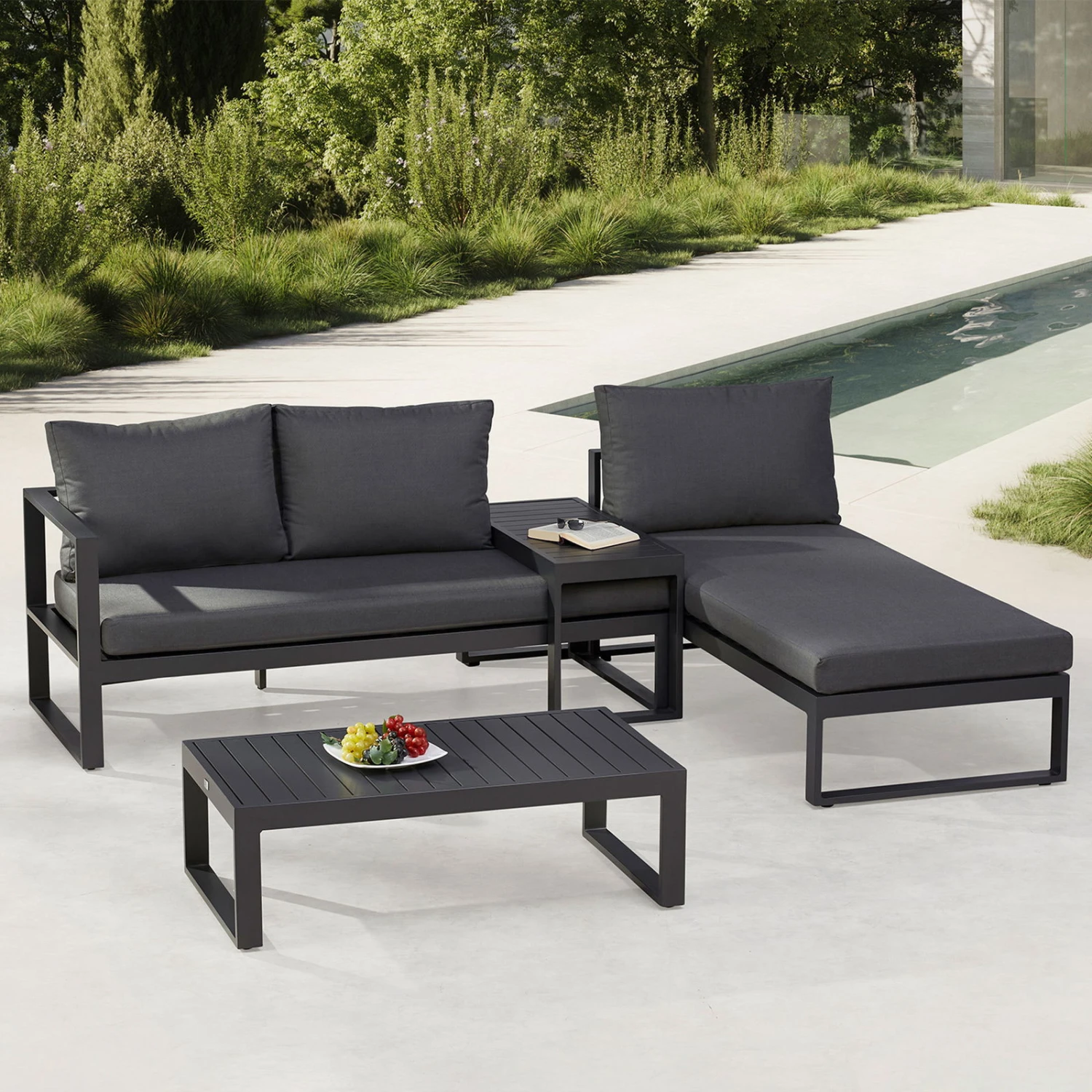 Best Loungegruppe 'Navarino', 4lgt., Anthrazit 5 Best Loungegruppe 'Navarino', 4lgt., Anthrazit – Bild 5