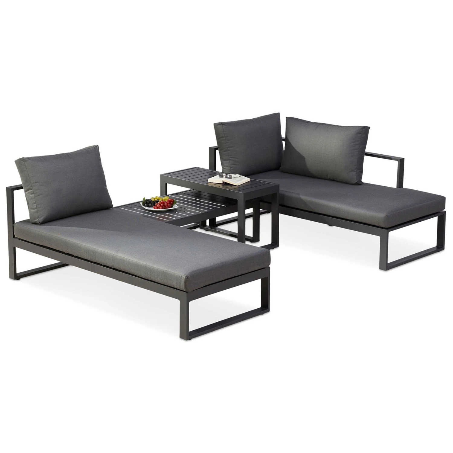 Best Loungegruppe 'Navarino', 4lgt., Anthrazit 3 Best Loungegruppe 'Navarino', 4lgt., Anthrazit – Bild 3
