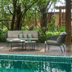 Lounge-Set 'Eagle', 5-teilig -Naturgrün Verkaufsgeschäft 3910302708 Loungeset Eagle 5tlg Stahlgestell inkl Auflagenset 2 118534