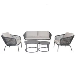 Lounge-Set 'Eagle', 5-teilig -Naturgrün Verkaufsgeschäft 3910302708 Loungeset Eagle 5tlg Stahlgestell inkl Auflagenset 3 118532