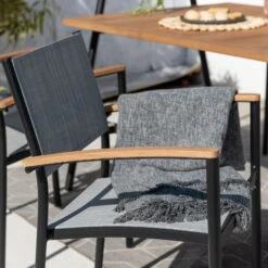 Stapelsessel 'Vera', Mattschwarz/birkengrau, Ca. 83 X 55 X 55 Cm 14 Stapelsessel 'Vera', Mattschwarz/birkengrau, Ca. 83 X 55 X 55 Cm -Naturgrün Verkaufsgeschäft 3910302710 Alu Stapelsessel Vera matt schwarz Textilen birkengrau 21 5 119306