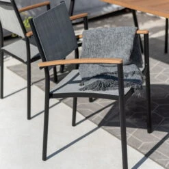 Stapelsessel 'Vera', Mattschwarz/birkengrau, Ca. 83 X 55 X 55 Cm 13 Stapelsessel 'Vera', Mattschwarz/birkengrau, Ca. 83 X 55 X 55 Cm -Naturgrün Verkaufsgeschäft 3910302710 Alu Stapelsessel Vera matt schwarz Textilen birkengrau 21 8 119305