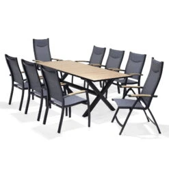 Stapelsessel 'Panama', Schwarz/grau, Ca. 100 X 65 X 62 Cm -Naturgrün Verkaufsgeschäft 3910302712 Alu Stapelstuhl Panama schwarz Textilen 3D mesh grau 1 119336