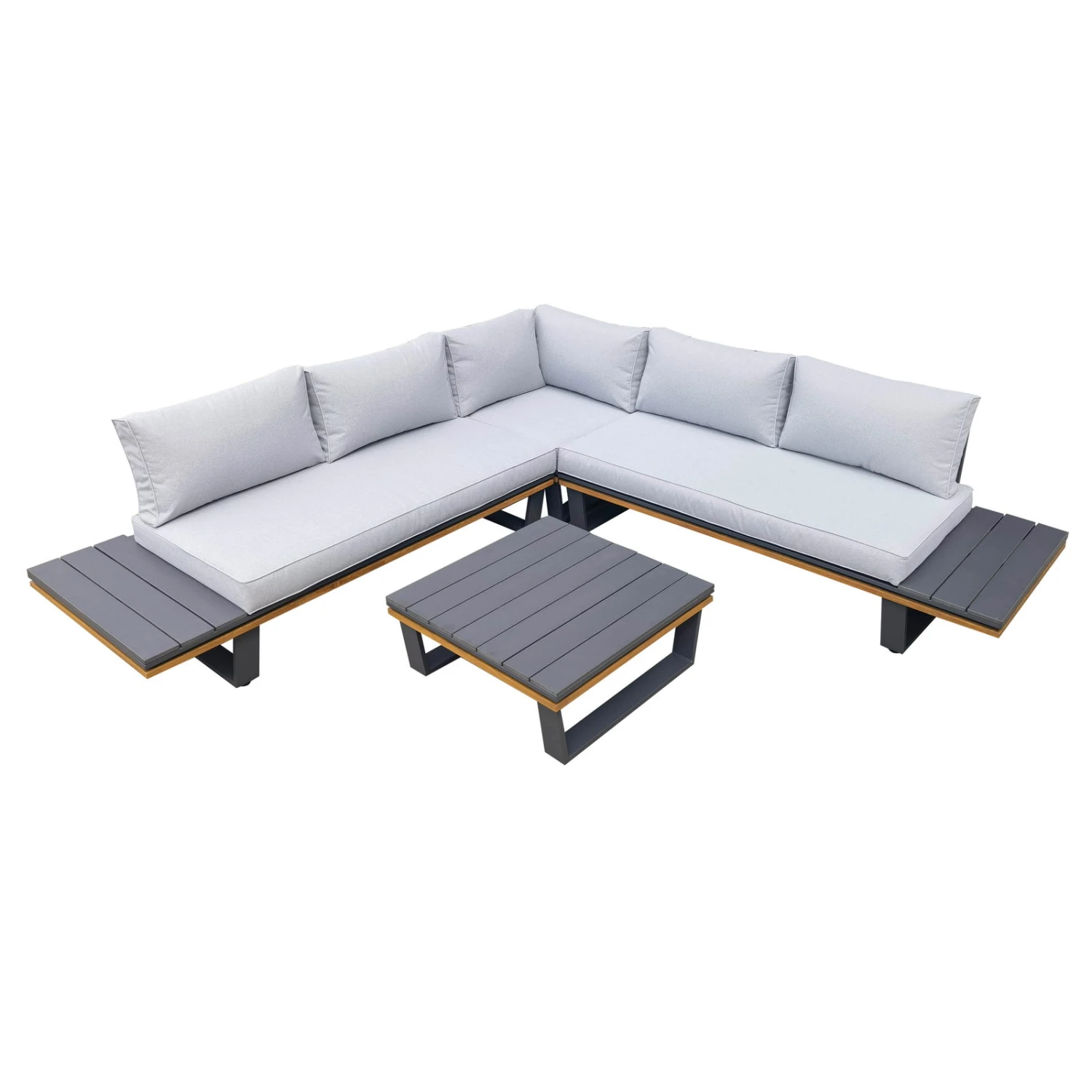 Alu-Eckloungegruppe 'Cahors' Inkl. Kissen, 4tlg., Anthrazit 2 Alu-Eckloungegruppe 'Cahors' Inkl. Kissen, 4tlg., Anthrazit – Bild 2