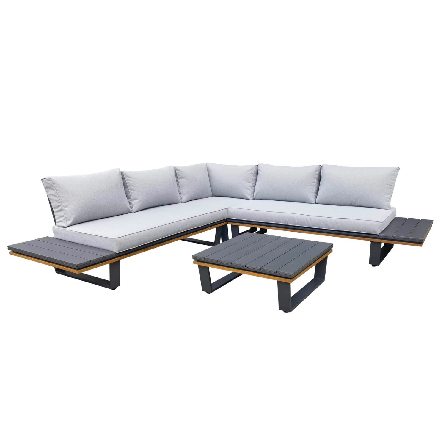 Alu-Eckloungegruppe 'Cahors' Inkl. Kissen, 4tlg., Anthrazit 1 Alu-Eckloungegruppe 'Cahors' Inkl. Kissen, 4tlg., Anthrazit
