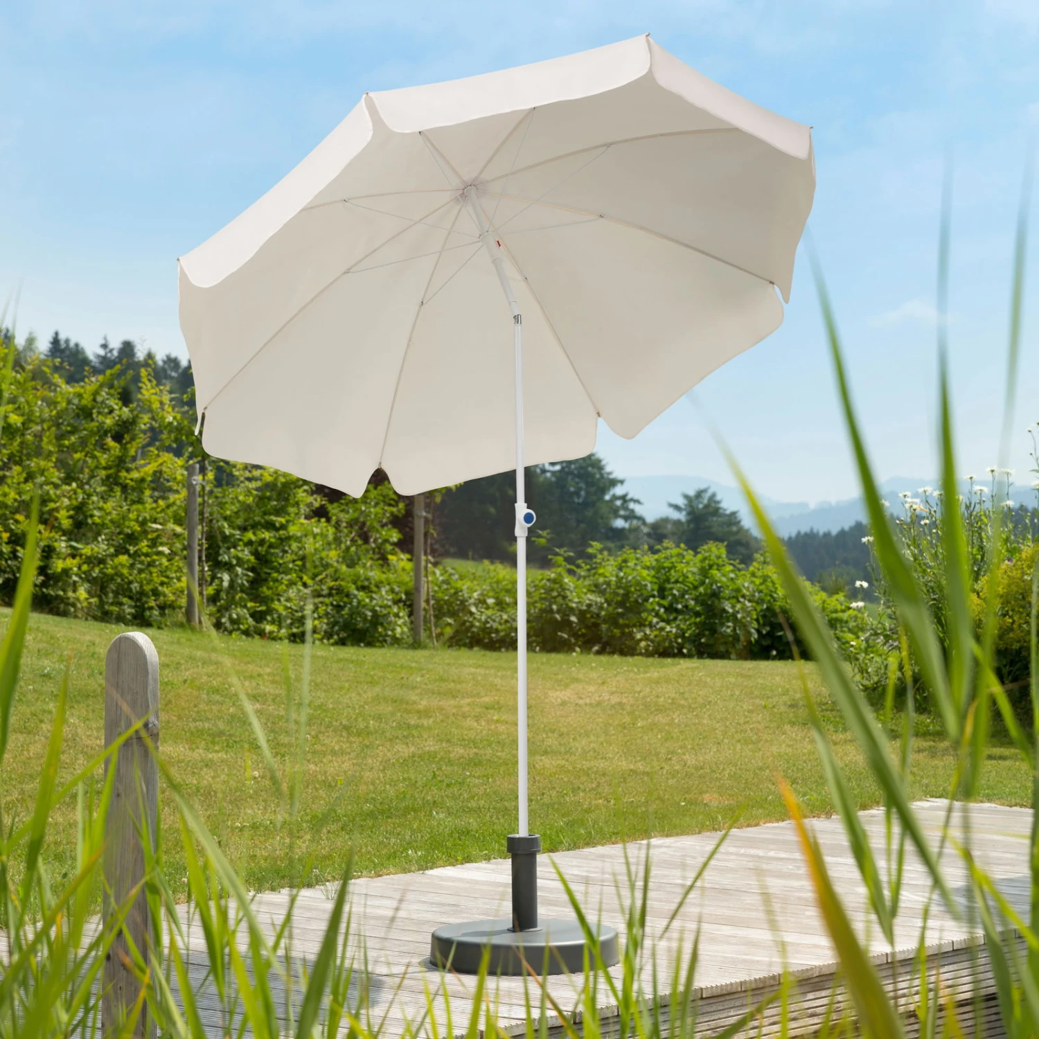 Mittelstockschirm 'Ibiza', Ø 200 Cm, Natur 1 Mittelstockschirm 'Ibiza', Ø 200 Cm, Natur