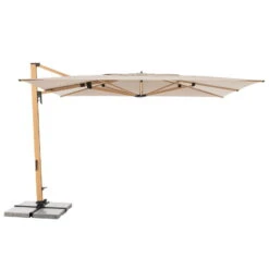 Doppler Pendelschirm 'Alu-Wood XL LED Ultra', Ca. 400 X 300 Cm, Natur
