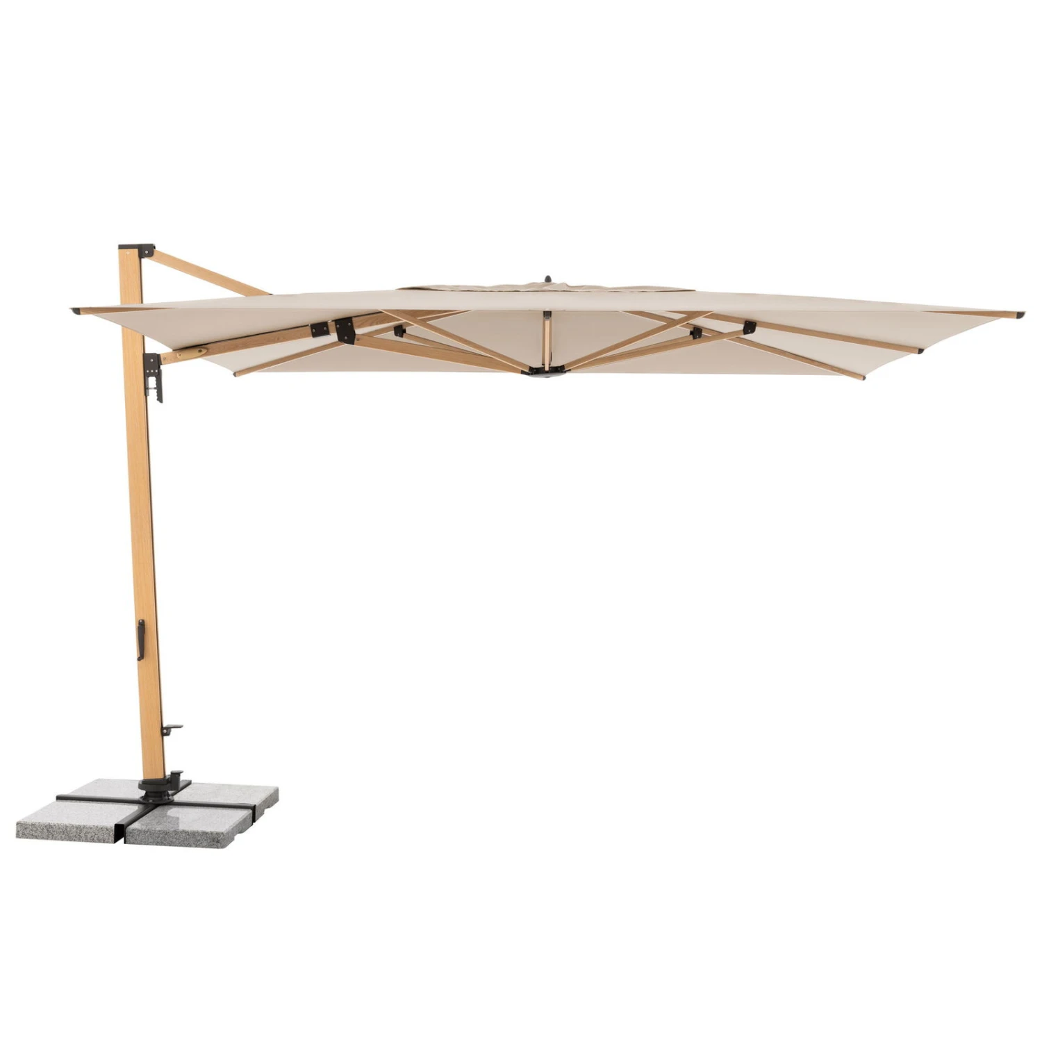 Doppler Pendelschirm 'Alu-Wood XL LED Ultra', Ca. 400 X 300 Cm, Natur 1 Doppler Pendelschirm 'Alu-Wood XL LED Ultra', Ca. 400 X 300 Cm, Natur
