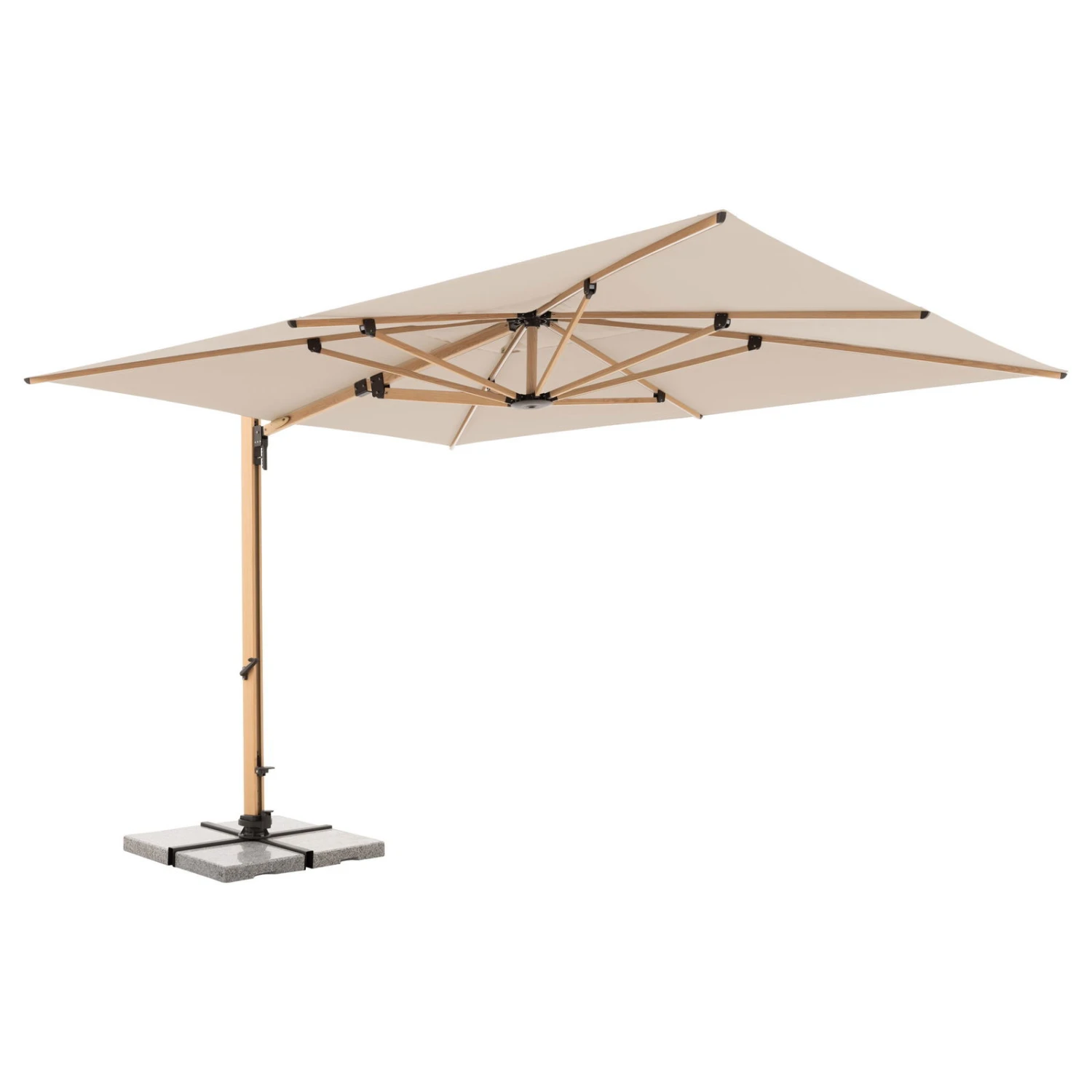 Doppler Pendelschirm 'Alu-Wood XL LED Ultra', Ca. 400 X 300 Cm, Natur 7 Doppler Pendelschirm 'Alu-Wood XL LED Ultra', Ca. 400 X 300 Cm, Natur – Bild 7