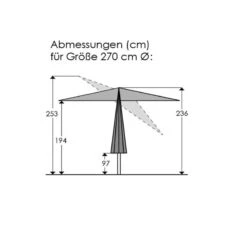 Sonnenschirm 'Cordoba', Ø 270 Cm, Natur -Naturgrün Verkaufsgeschäft 3910503324 Sonnenschirm Cordoba ca D 270cm natur 2 119093