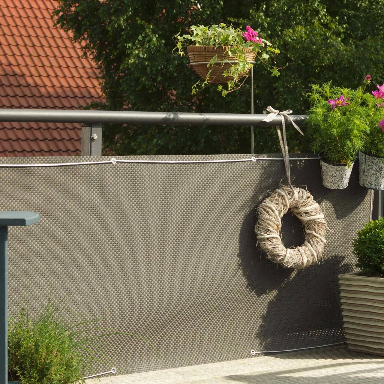 Balkonbespannung, Titangrau 2 Balkonbespannung, Titangrau – Bild 2