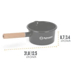 Petromax Stieltopf, Schwarz, Edelstahl/Holz, Ca. 1 Liter -Naturgrün Verkaufsgeschäft 3920502263 petromax emaille stieltopf 1 121454