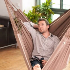 LA SIESTA Hängestuhl Lounger Habana Chocolate, Aus Bio-Baumwolle -Naturgrün Verkaufsgeschäft 3940200258 Haengestuhl Lounger Habana chocolate BioBaumwolle 47086