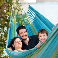 LA SIESTA Kingsize Familien-Hängematte Flora Curacao, Aus Bio-Baumwolle -Naturgrün Verkaufsgeschäft 3940200267 Kingsize Haengematte Flora curacao BioBaumwolle 47132