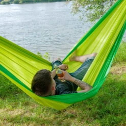 LA SIESTA Singe-Reisehängematte Colibri 3.0, Palm, Nylon, Bis 180 Kg, Reißfest, Leicht -Naturgrün Verkaufsgeschäft 3940200282 Single Reisehaengematte Colibri 3 0 palm Nylon Stoff 7 61223