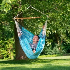 LA SIESTA Hängesessel 'Habana Azure', Blau -Naturgrün Verkaufsgeschäft 3940200314 Comfort Haengesessel Habana Azure Bio Baumwolle 6 86066